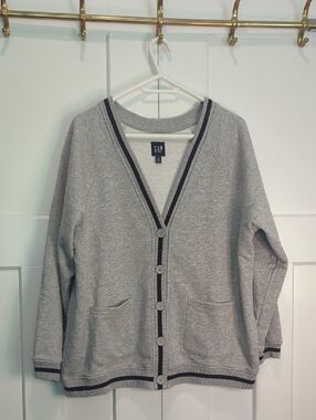 GAP Vintage Style Soft Oversized Varsity Cardigan Size L